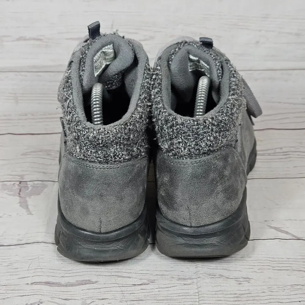 Skechers Synergy Walking Boots Women's Grey US 8.5 Faux Fur Lined Knit Collar